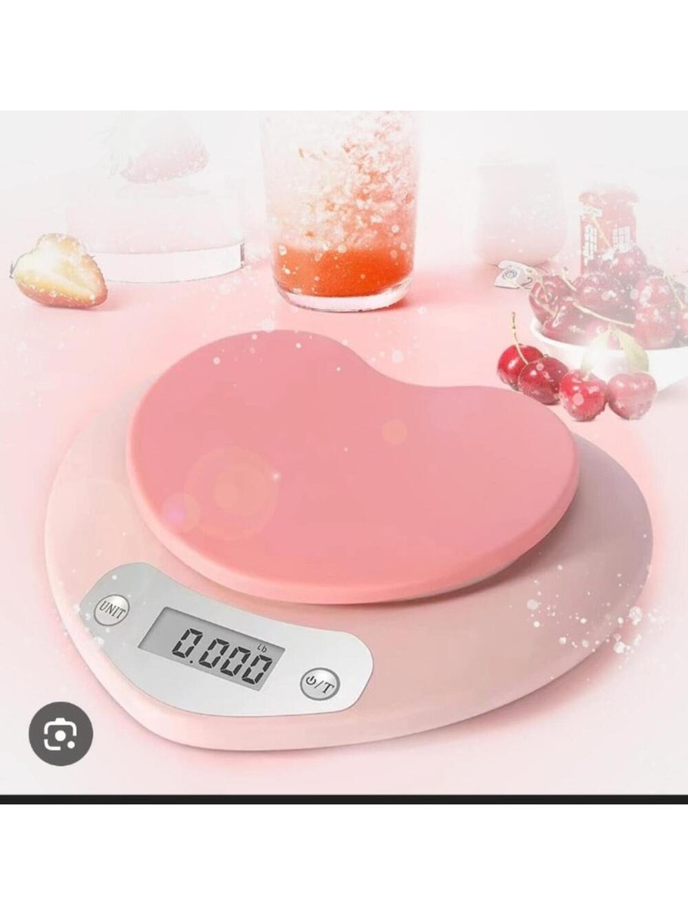 fYRY Pink Kitchen Scale - Large LCD, food scale heart